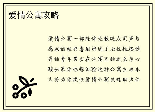 爱情公寓攻略